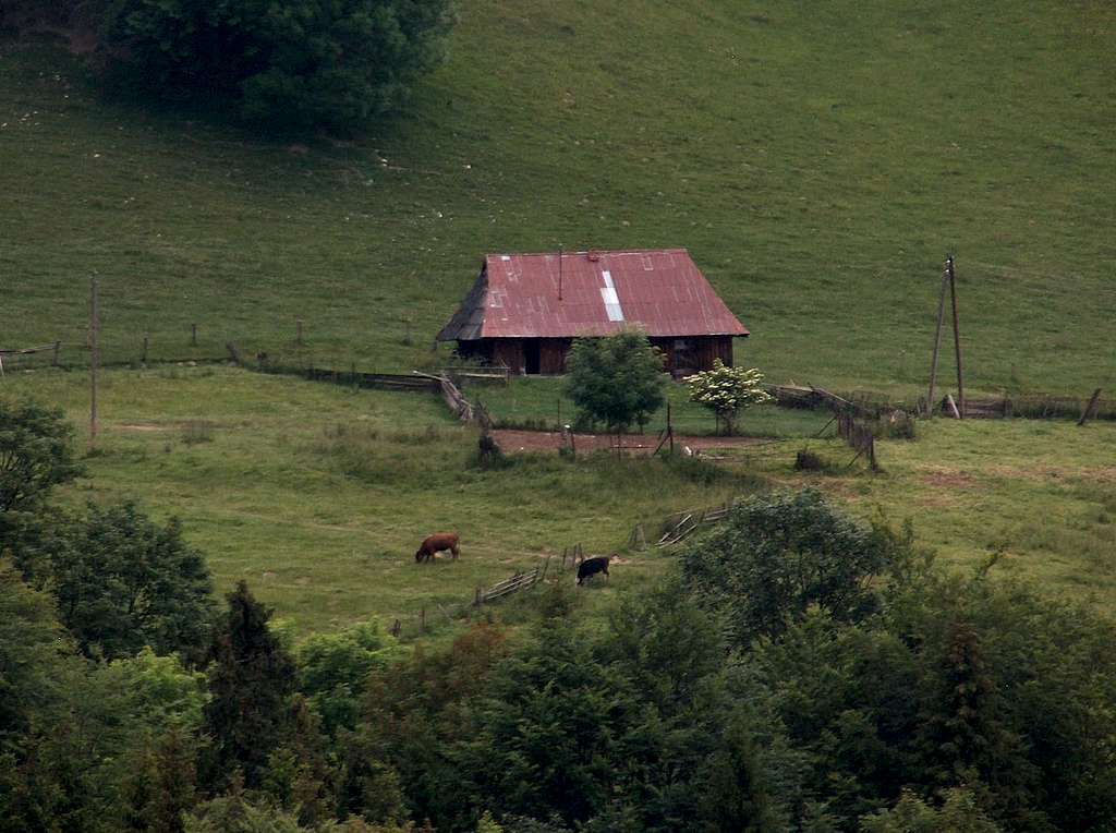 Farm on the trail to Wysokie Skałki (Małe Pieniny)