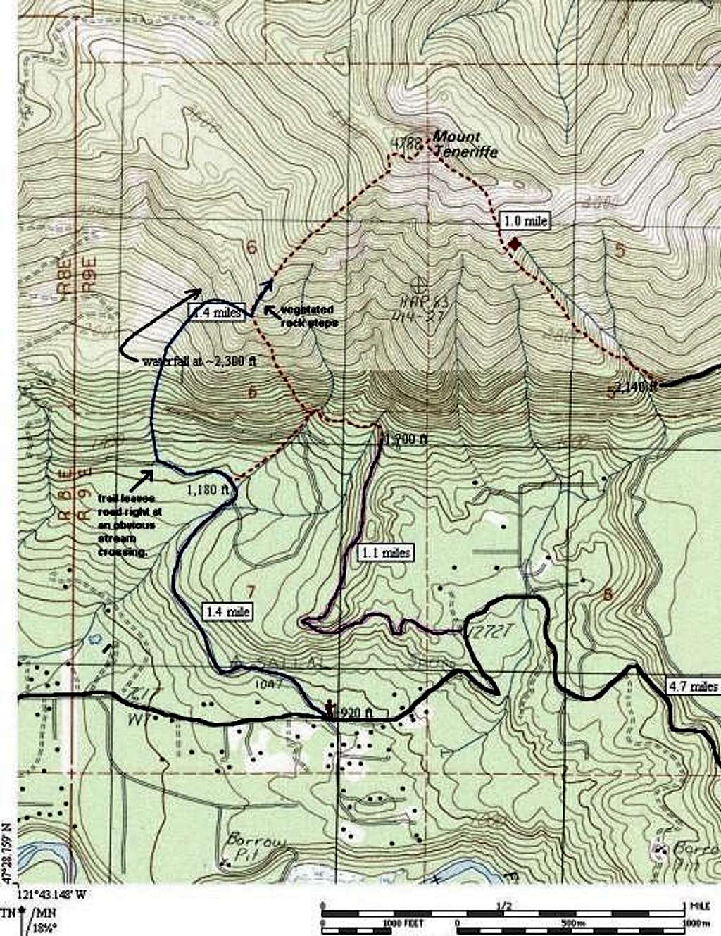 Map of the Southwest Ridge...