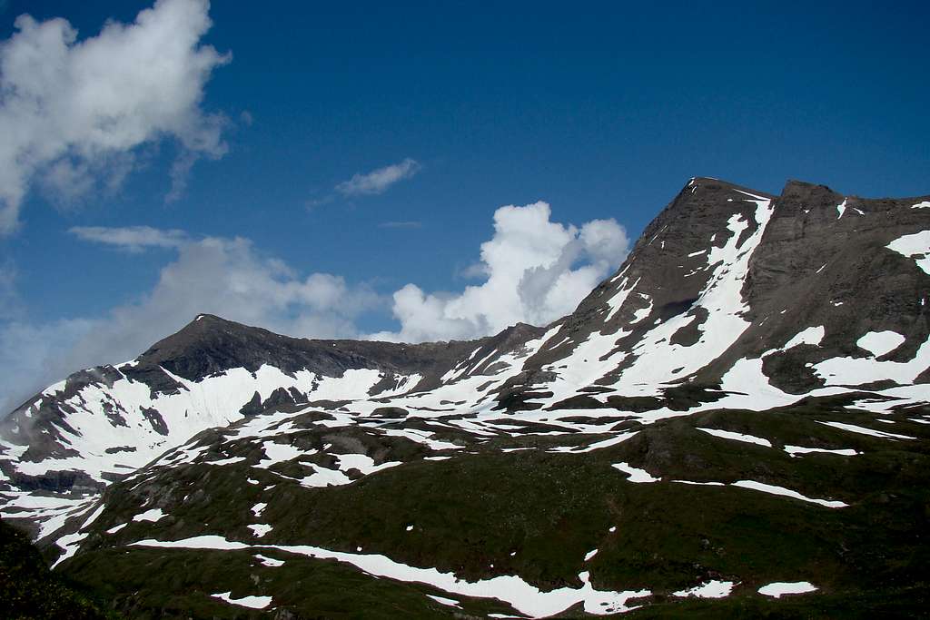 Spielmann (3027 m) and Racherin (3092 m) from Franz Josef's Höhe, 5 July 09