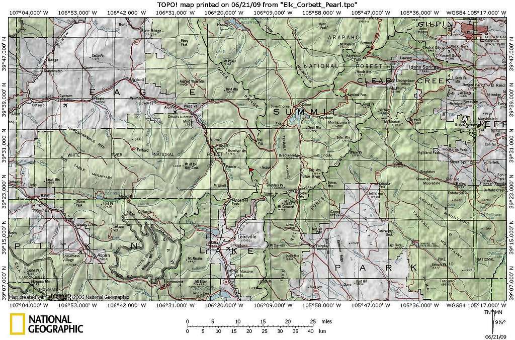 Corbett Peak Area Map