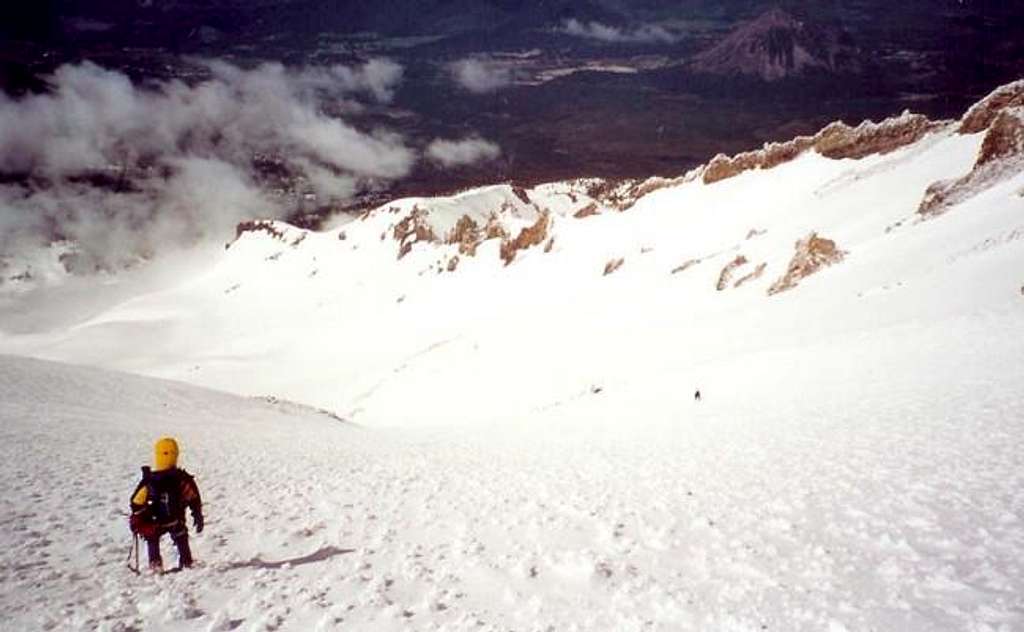 Descending Avalanche Gulch....