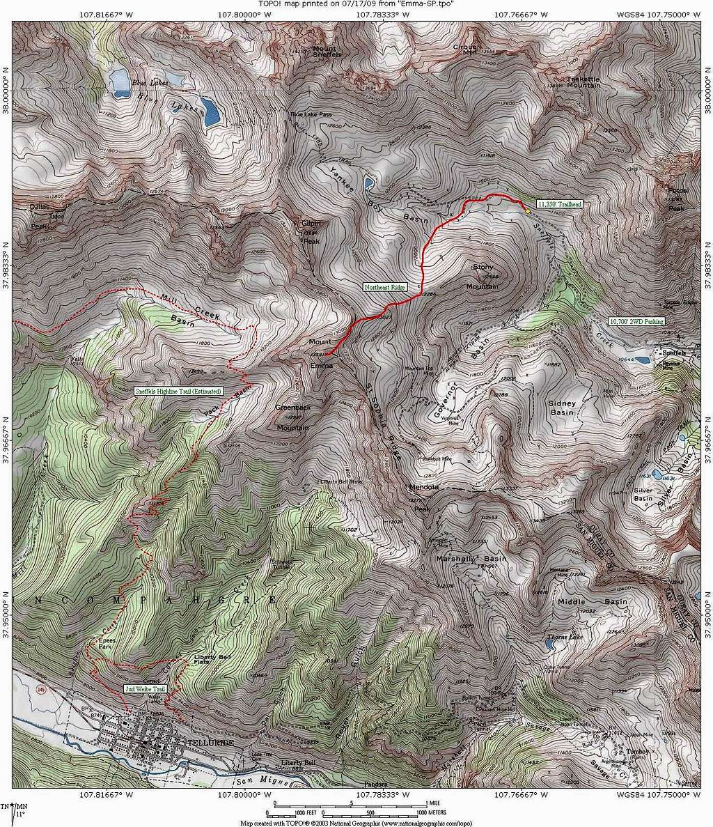 Mount Emma Area Map