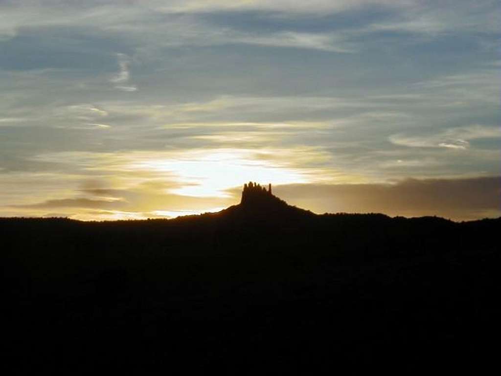 Sunset behind Family Butte....