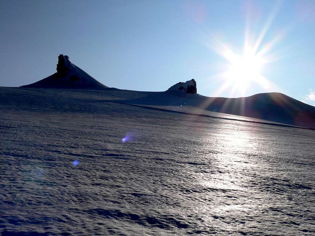 Snæfellsjökull middle and north summit pinnacles