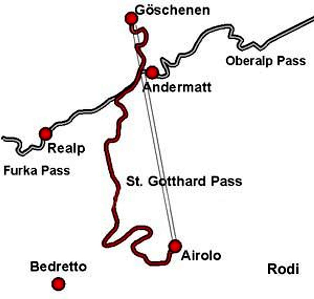 schematical map of Gotthard...