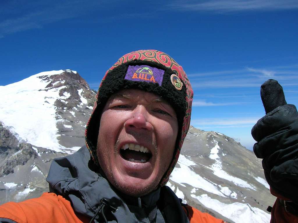 Olle on the summit of Ameghino