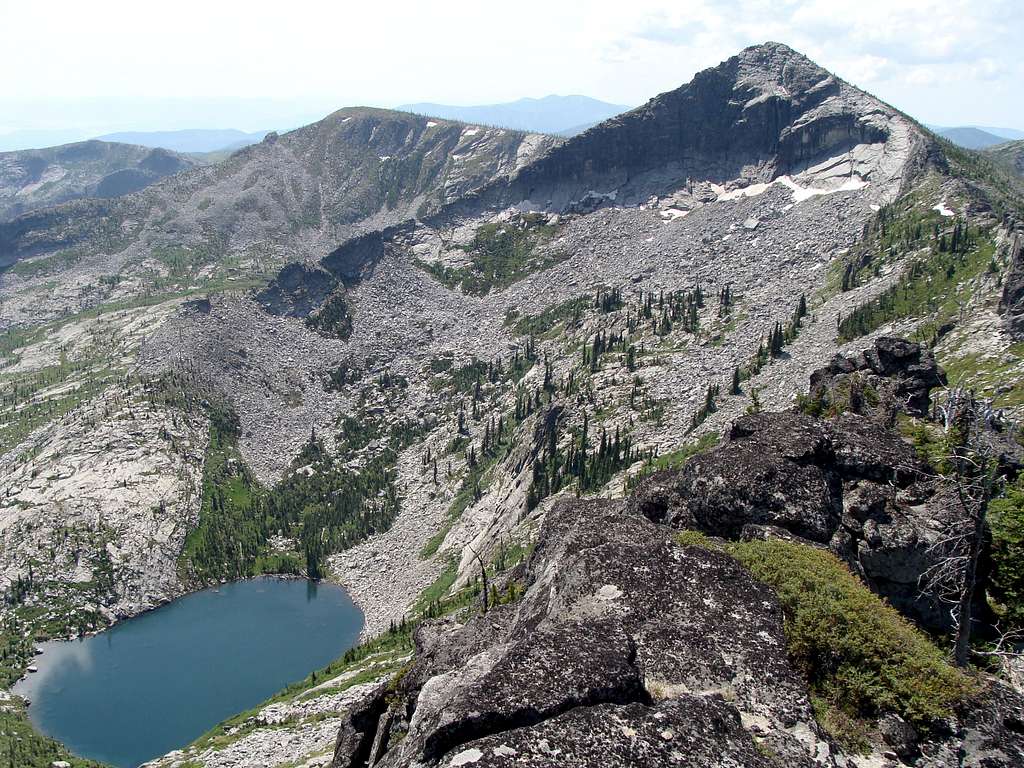 Hunt Peak with Fault lake Below
