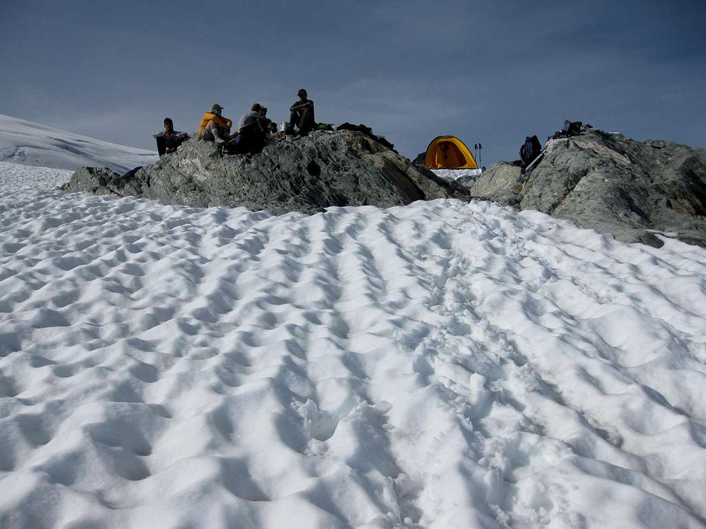 Relaxing at Sulphide Glacier Camp