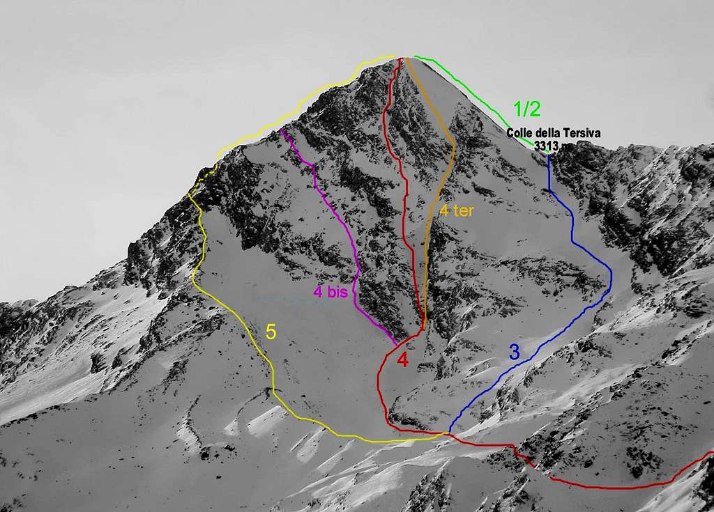 ALL THE ROUTES OF PUNTA TERSIVA 