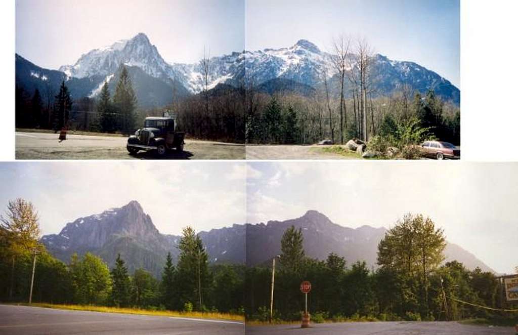 Two views of Mt. Index (L)...
