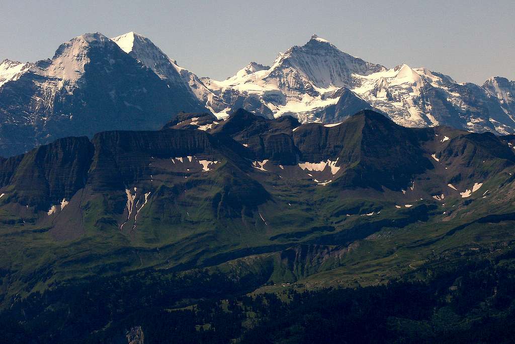 Jungfrau, Eiger, Mönch from Brienzer Rothorn