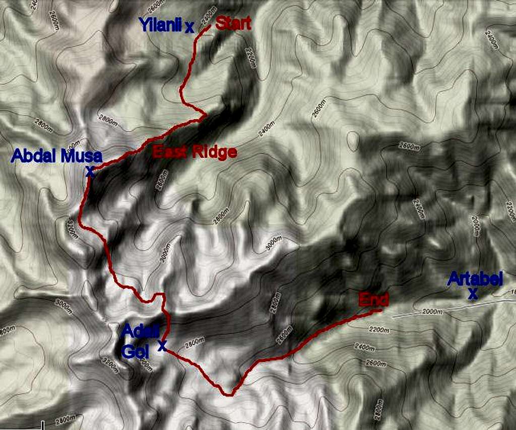 Our route in Gavur Mountains