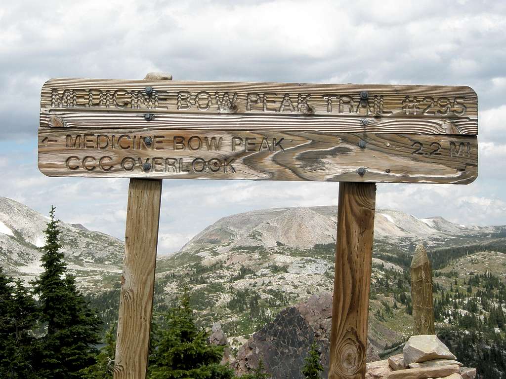 Medicine Bow Peak Trail Sign
