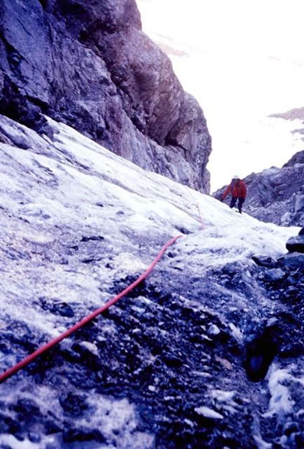 On the North face of Monte Emilius <i>3559m</i><br>at about 200 meters from the bergschrund