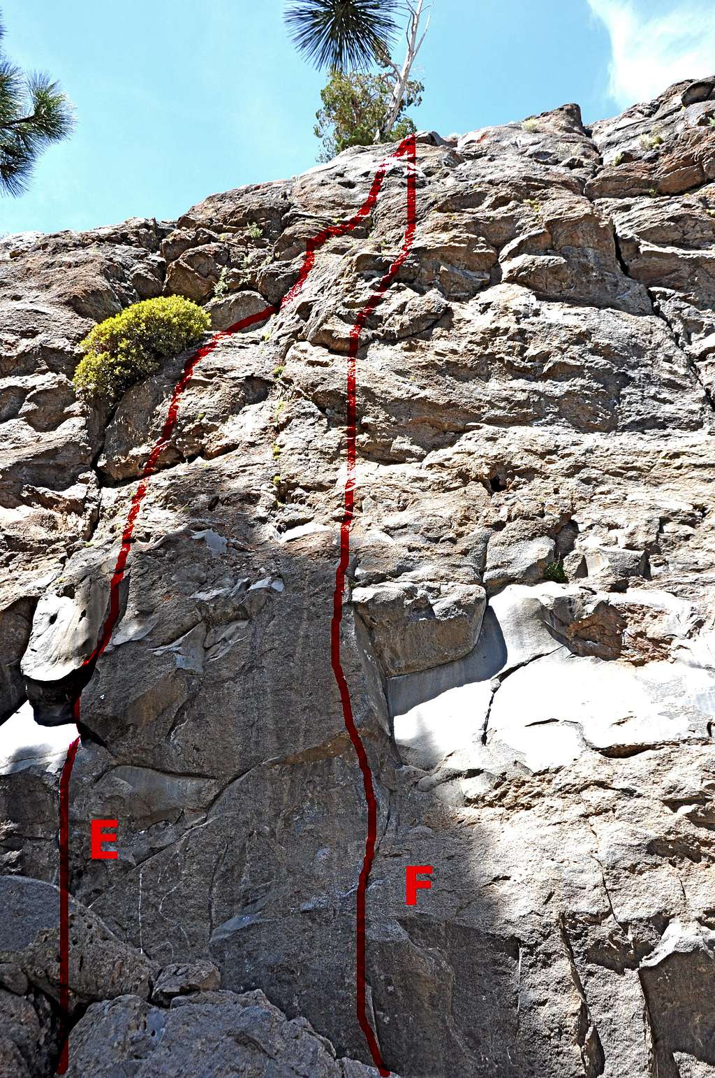 Routes to the left of Warming Wall Crack