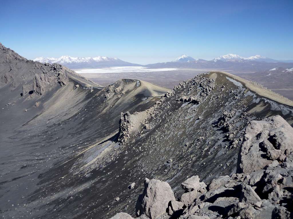 On the ridge of crater 