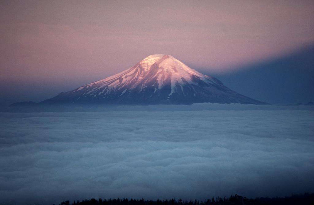 Mt. St. Helens during a 1978 sunrise
