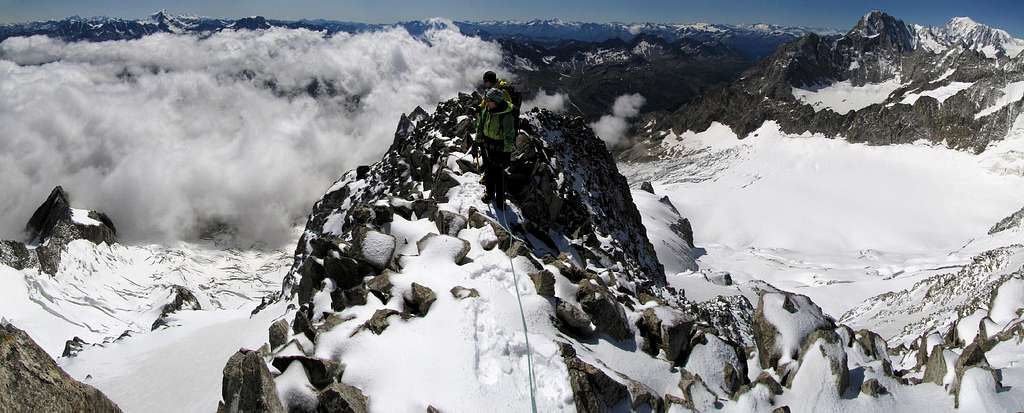 Mont Dolent summit ridge