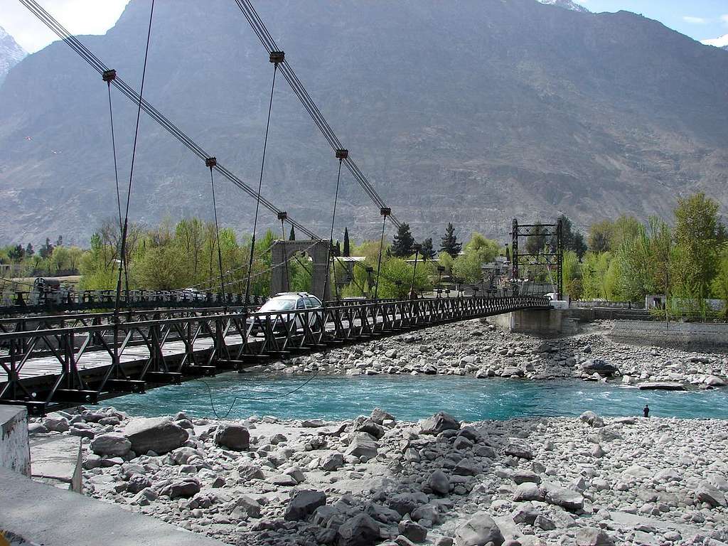 A suspension bridge on Gilgit River
