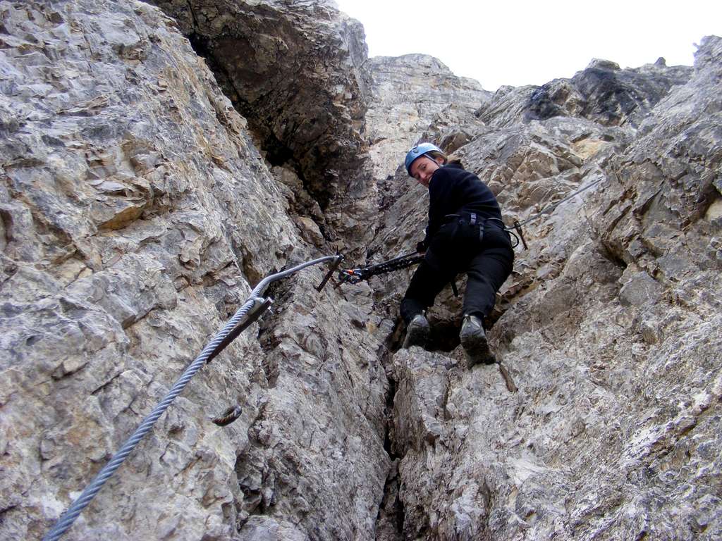 Typical climbing on the harder ferrata