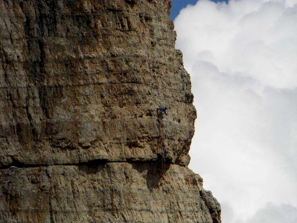 Climbers on the Egger route