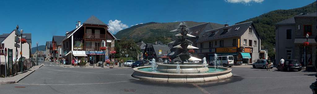 Panorama of the centre of the touristic resort of Saint Lary