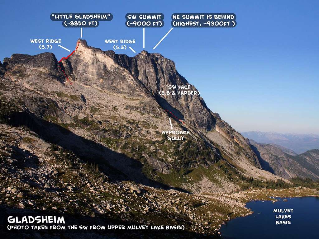 Photo overlay of West Ridge of Gladsheim (Valhalllas, BC)
