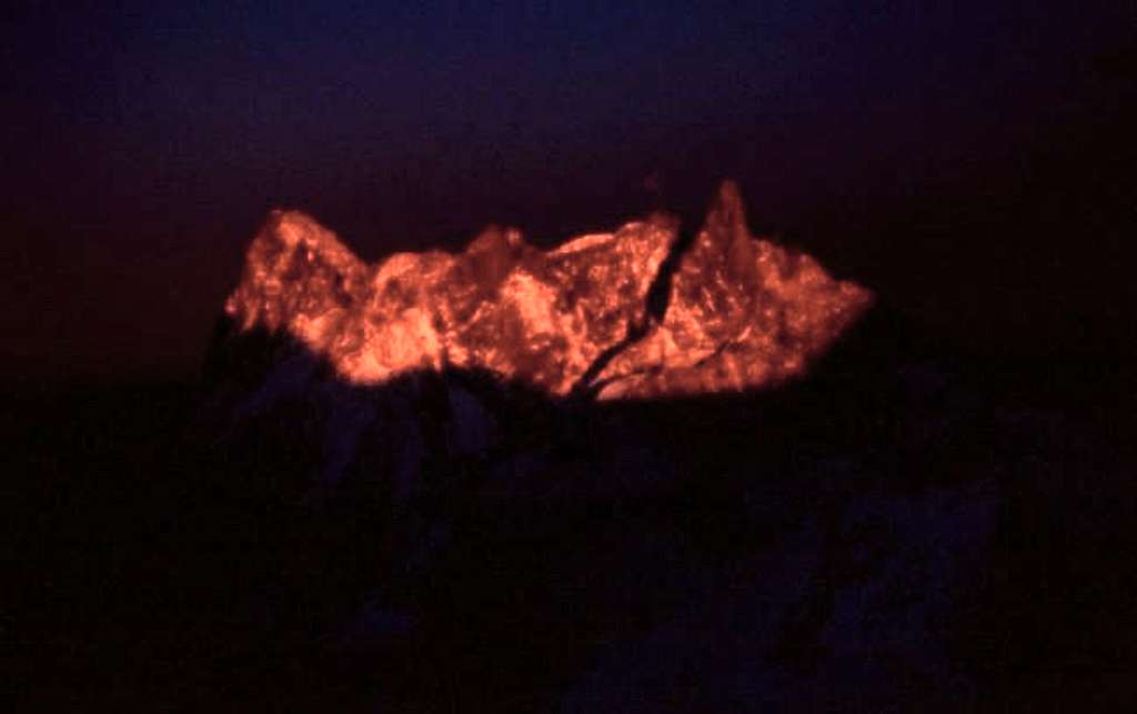 Sunset on Mont Blanc du Tacul...