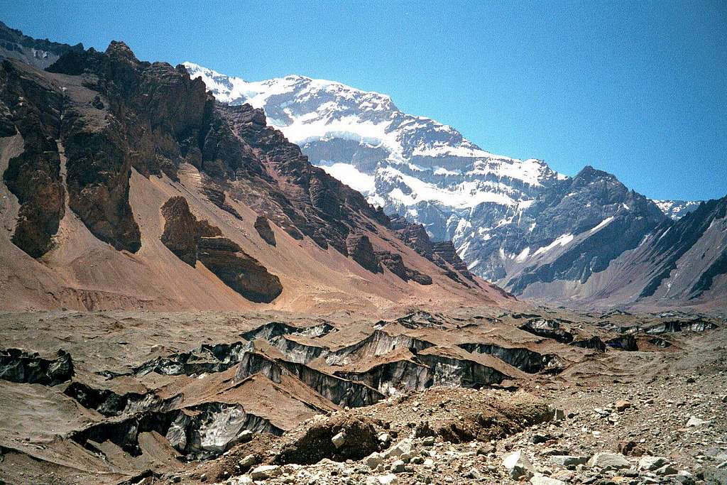 Aconcagua Behind the Lower Horcones Glacier