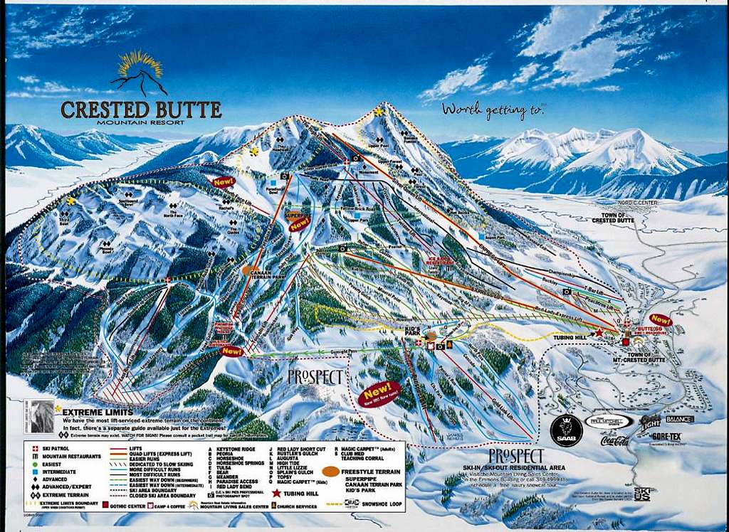 Map of the mountain in the winter