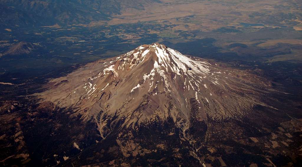 Mt Shasta's E Side from 36,000 ft