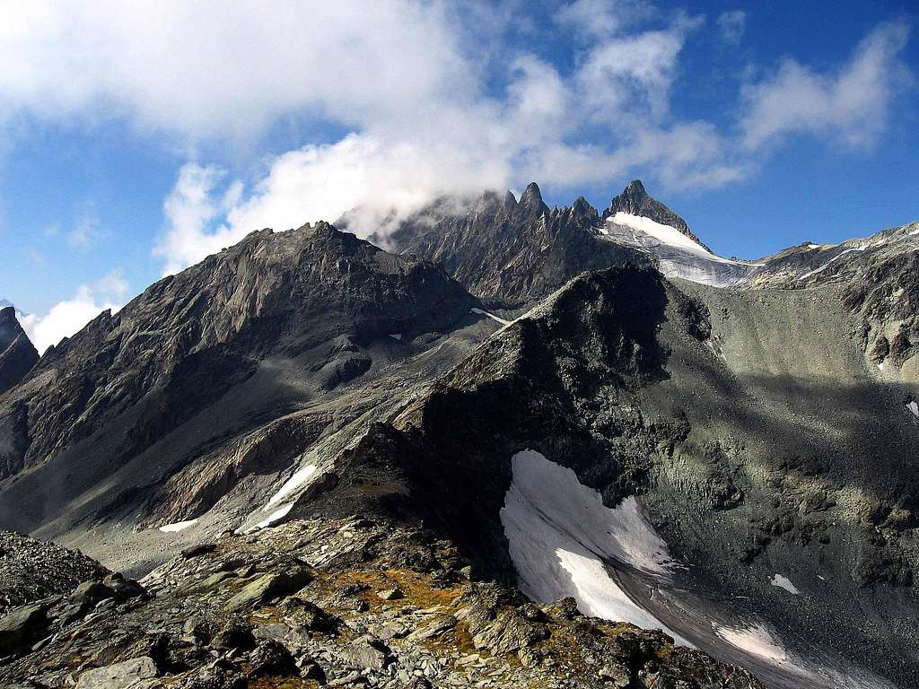 The north side of Nont Gelè seen from Colle du Chardoney.