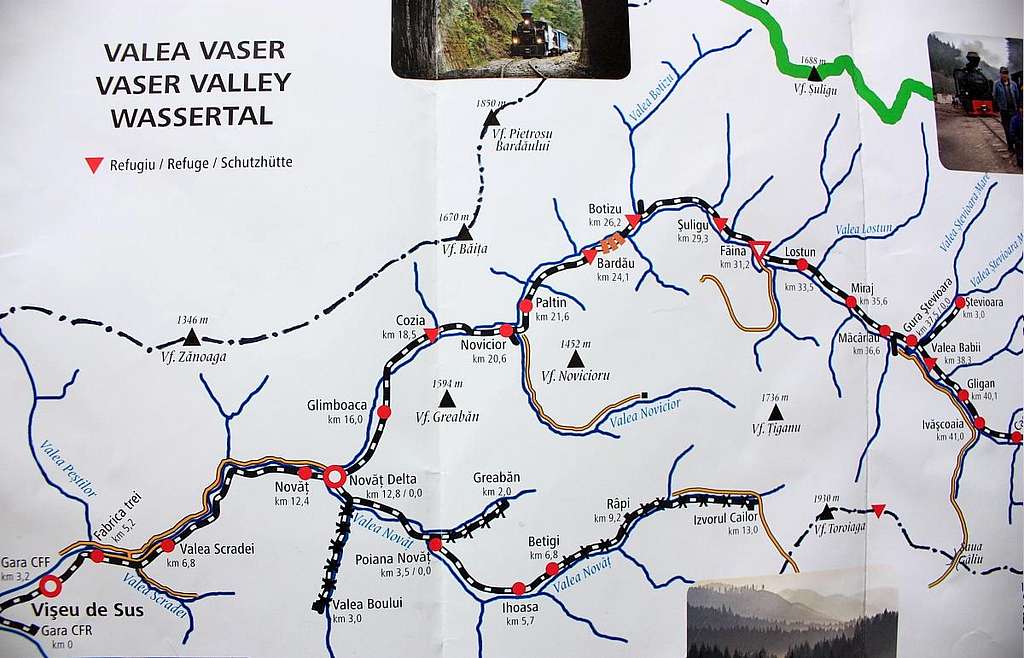 Vaser valley - Railway map