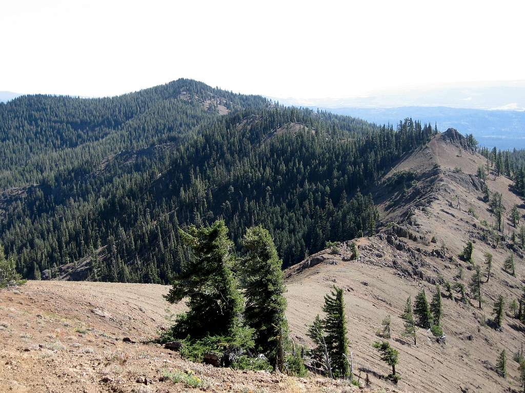Yellow Hill and the ridge connecting to Elbow Peak
