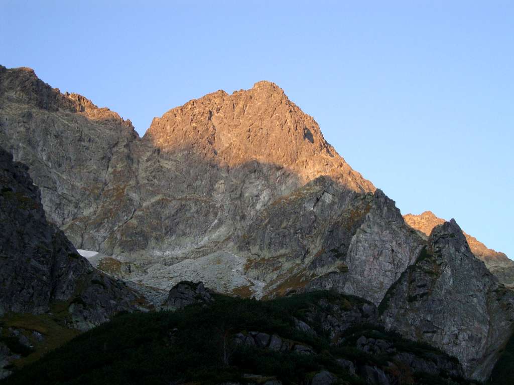 Mieguszowiecki Wielki summit at sunrise