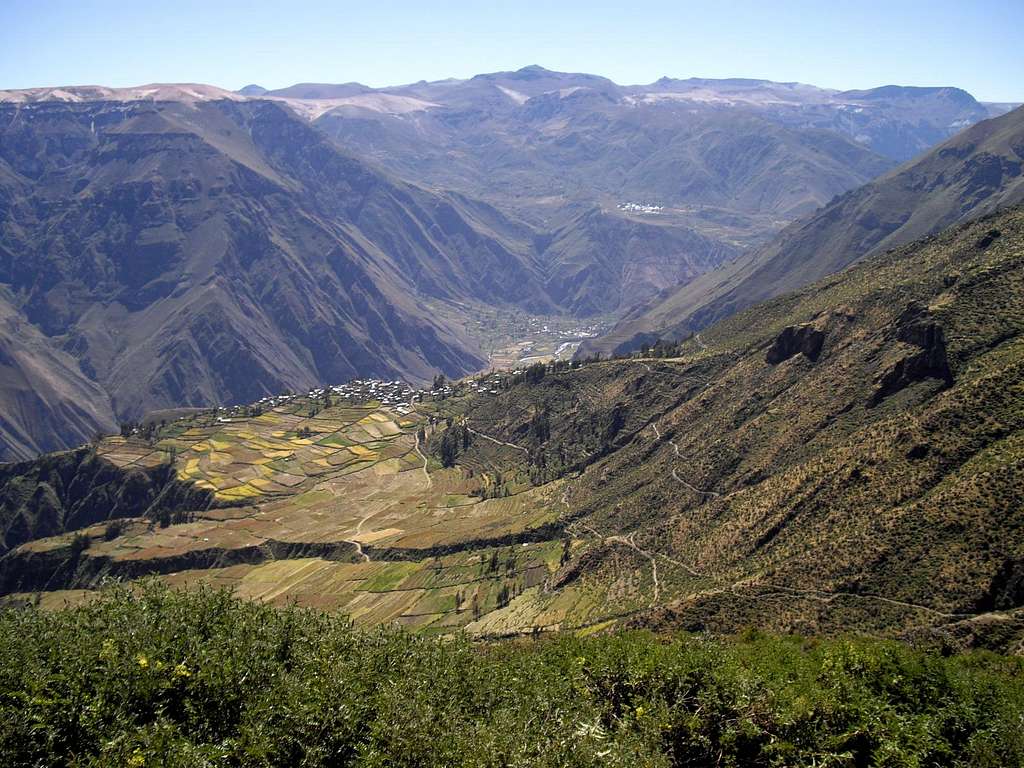 A View Down to Locrahuanca and Up Canyon