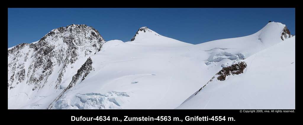 View from Balmenhorn to Dufour, Zumstein and Gnifett