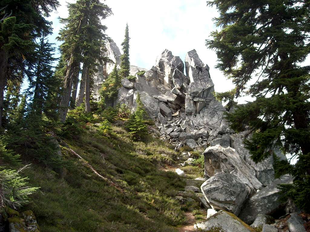 Rock formations on the ridge