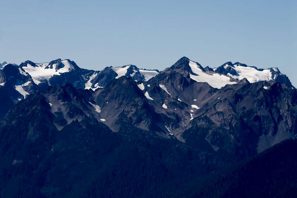 A zoomed in view of West Peak to Mt. Carrie