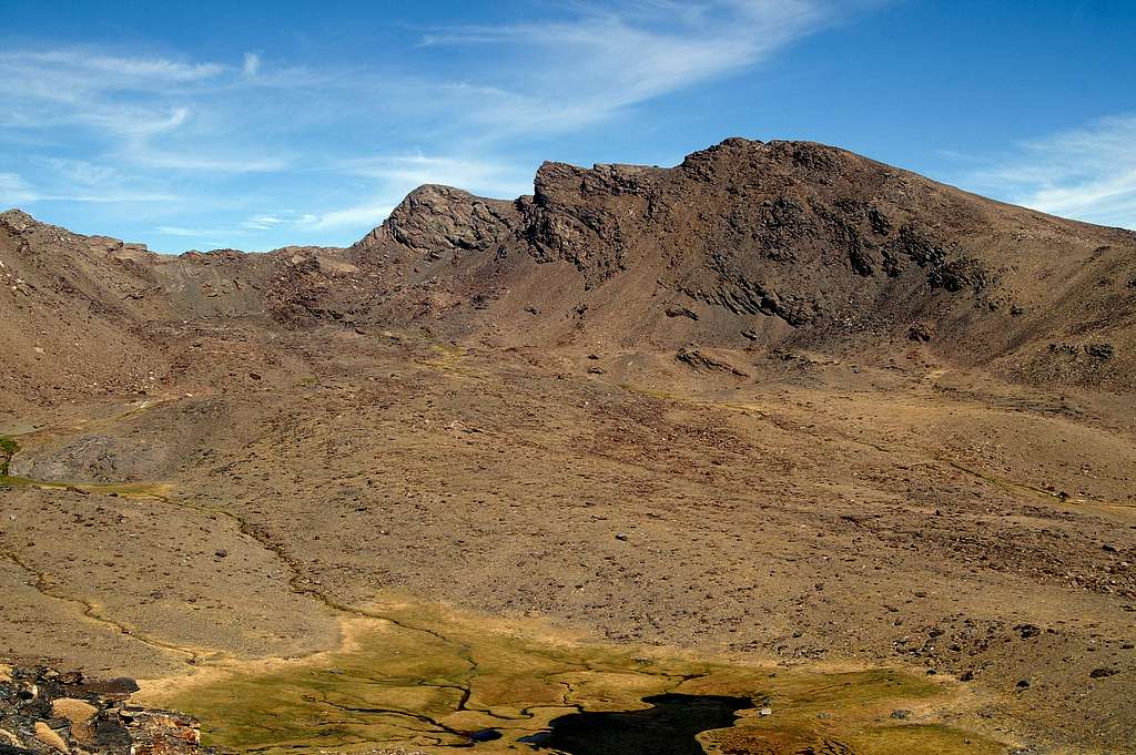 Peñón del Globo and Laguna Hondera from Loma del Resuello