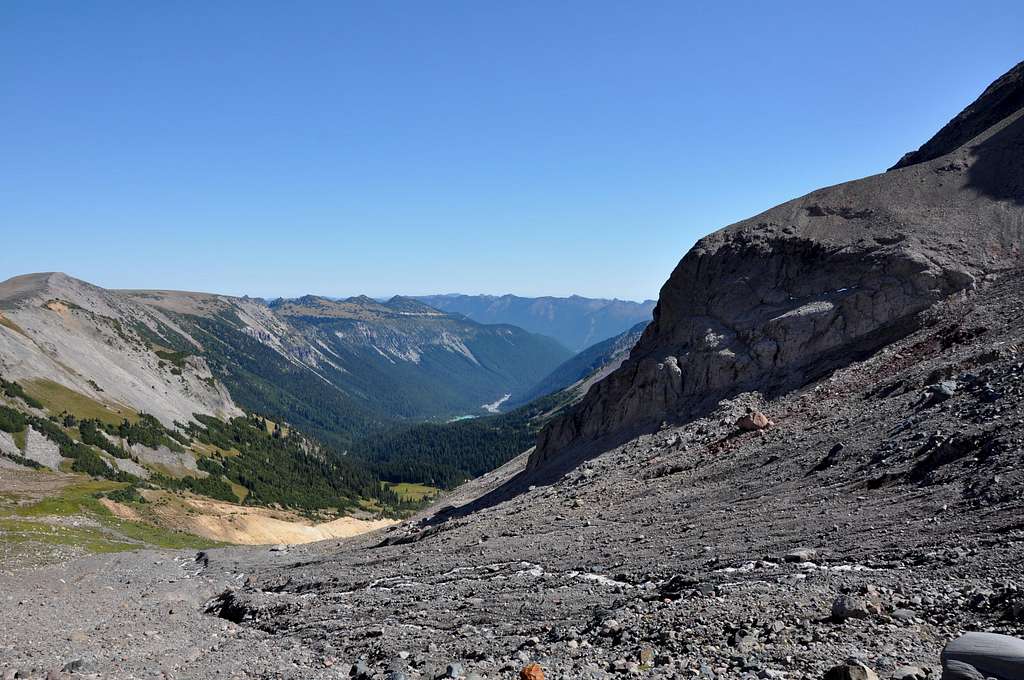 Looking back down Glacier Basin from the start of Inter Glacier