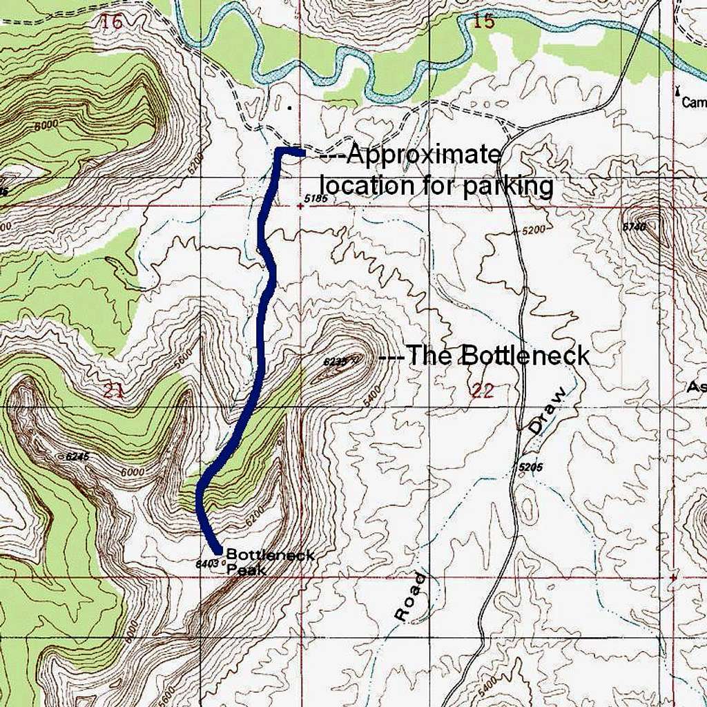 Bottleneck Mesa-- Route Map