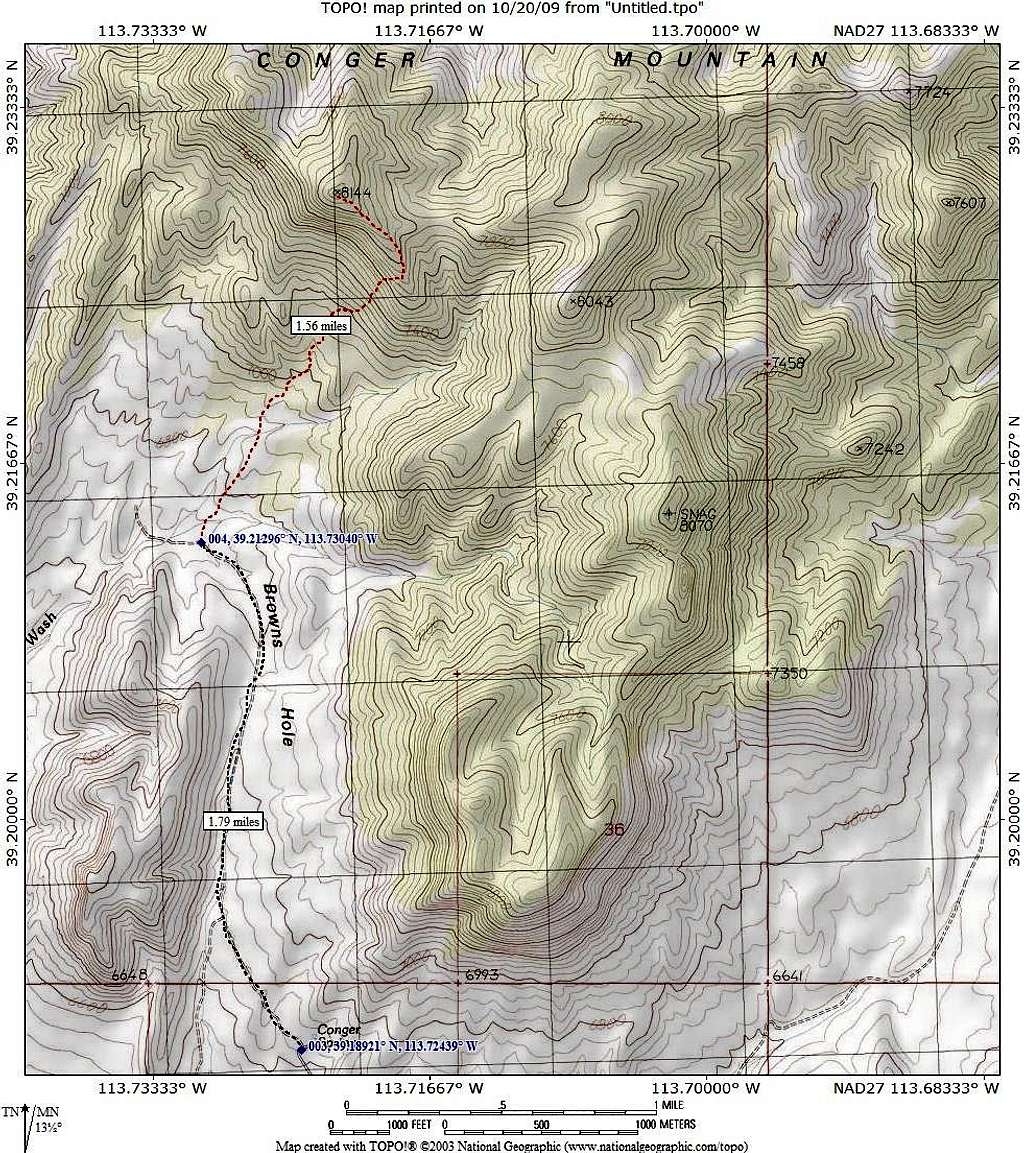 Conger Mtn route map