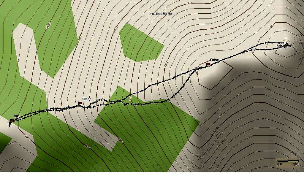 GPS Trace of Baldy Peak Hike