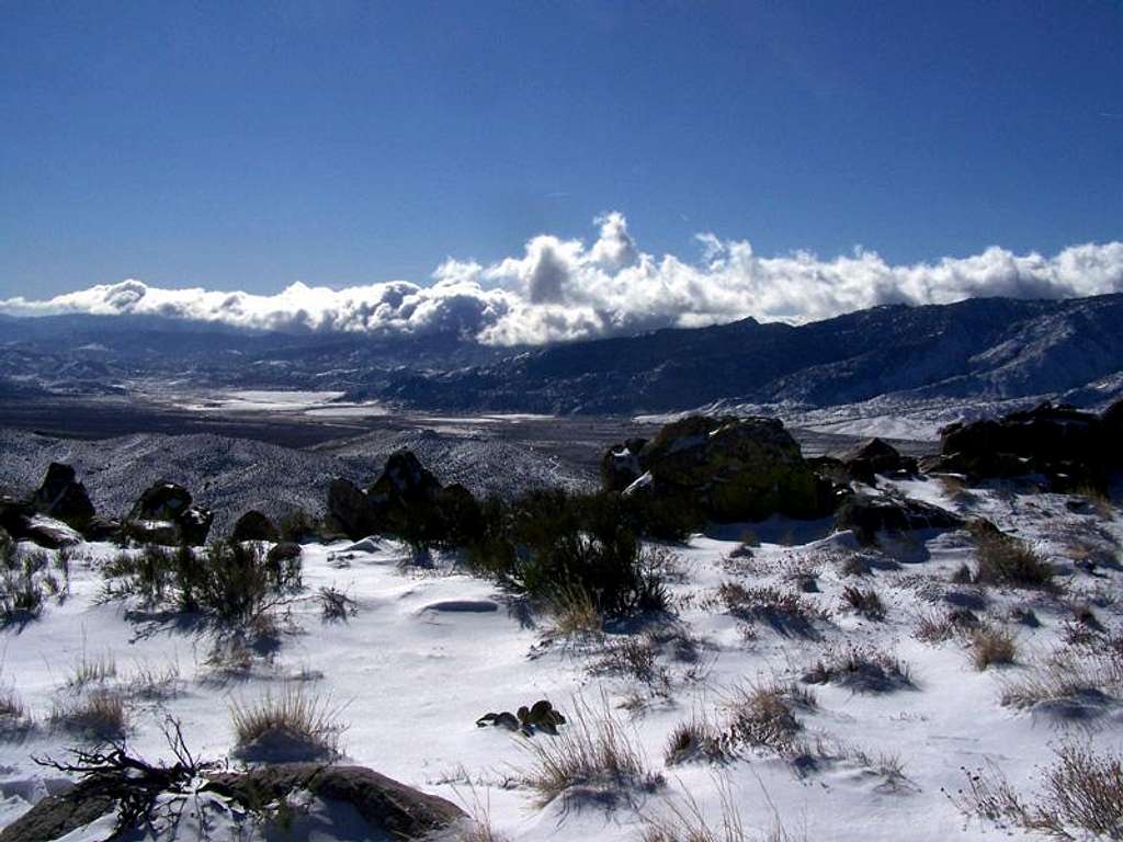A Photo From the Summit of Snow Covered Mayan Peak