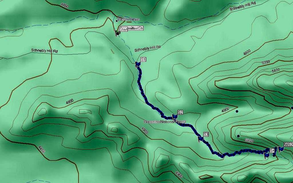Map of Lost Canyon