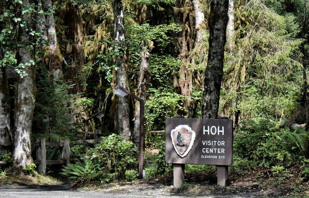 Hoh Visitors Center sign
