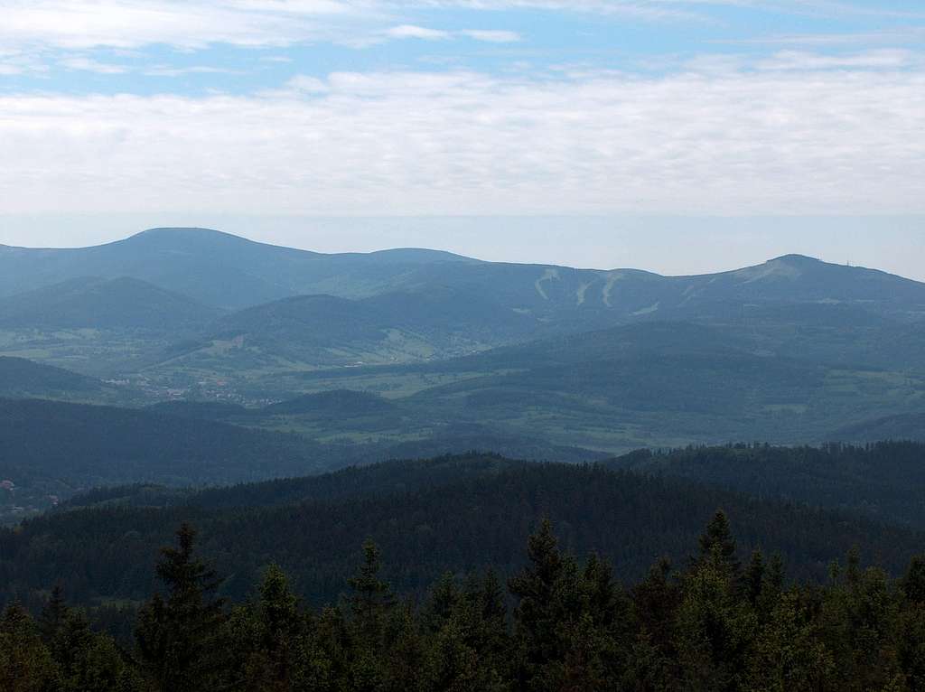 Czarna Góra and Śnieżnik from Borůvková Hora
