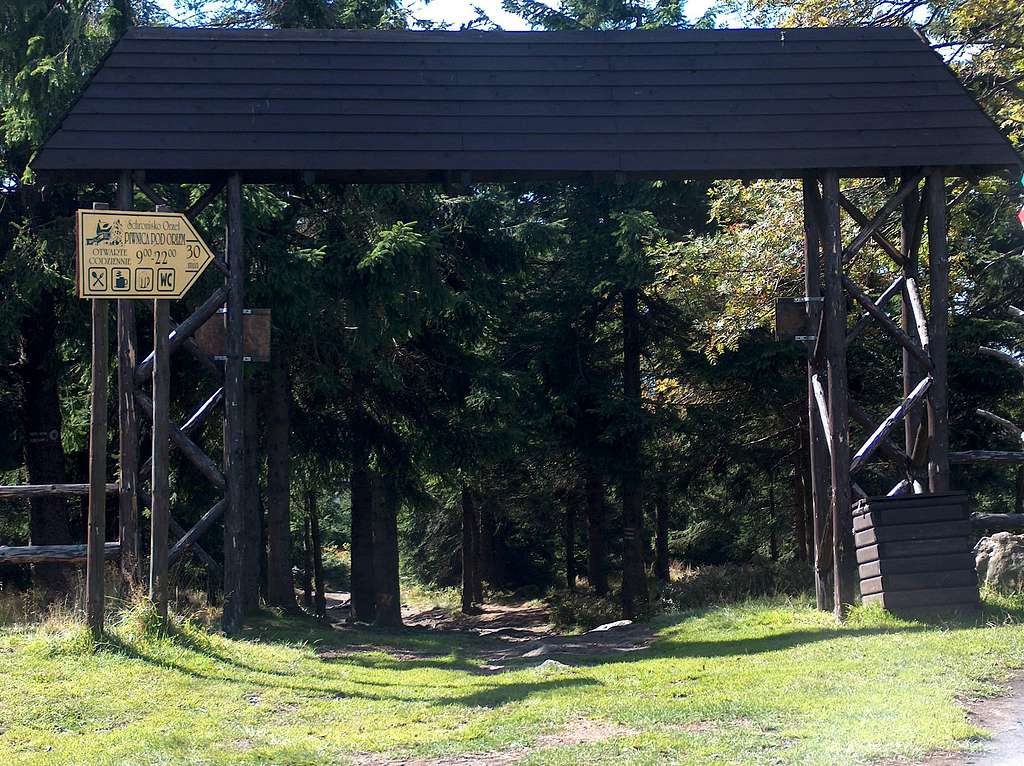 The wooden gates on the top of Wielka Sowa