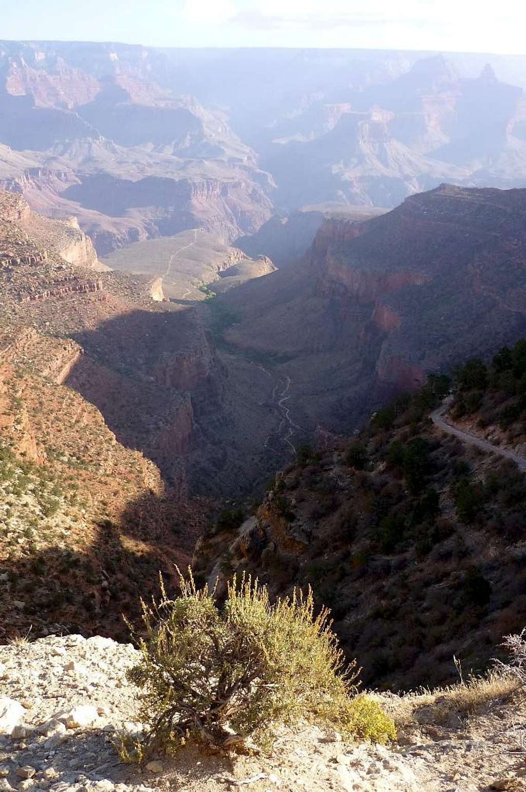 View of the trail from just below the rim